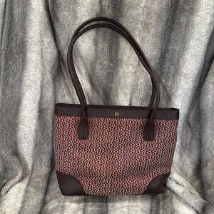 Etienne Aigner Logo Bag with Keychain fob, center zip section, storage pockets